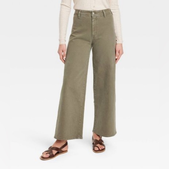 Women's High-Rise Sailor Wide Leg Ankle Jeans
